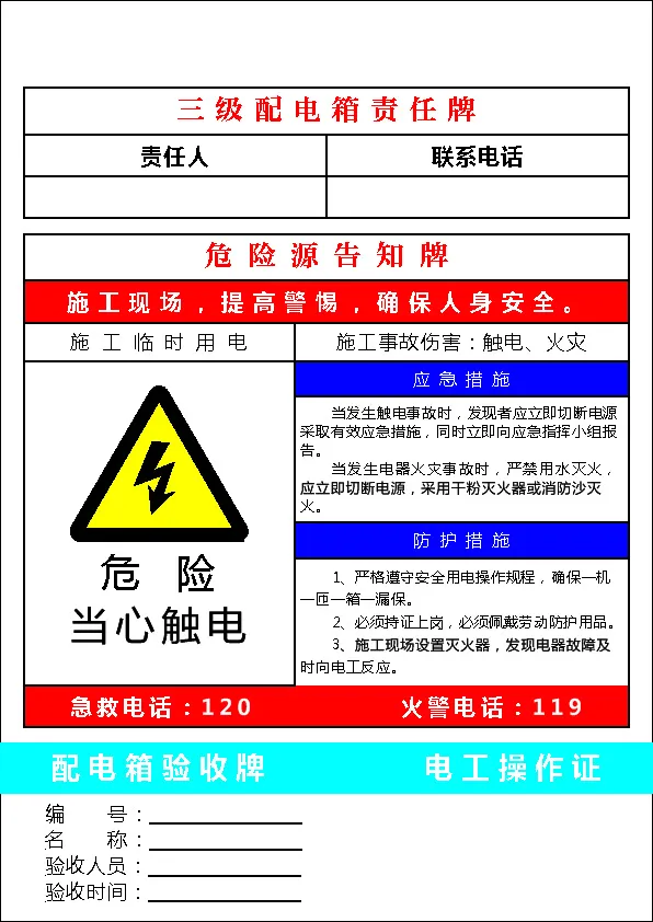 危险源告知牌cdr矢量模版下载