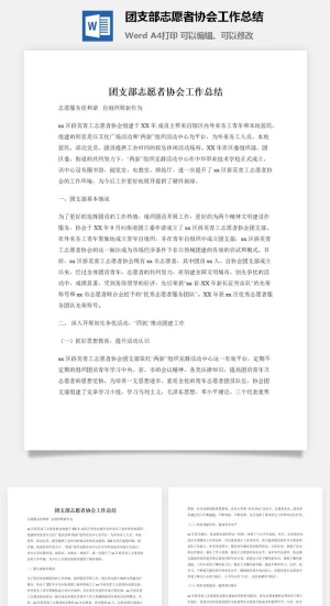 团支部志愿者协会工作总结