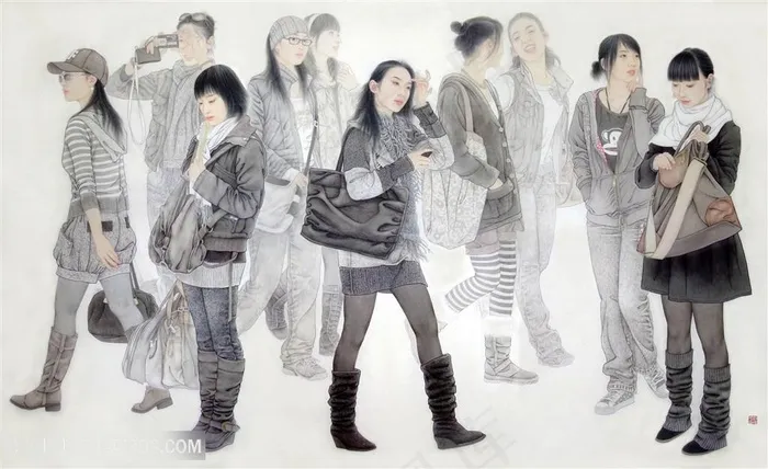 女性水彩时尚装饰画