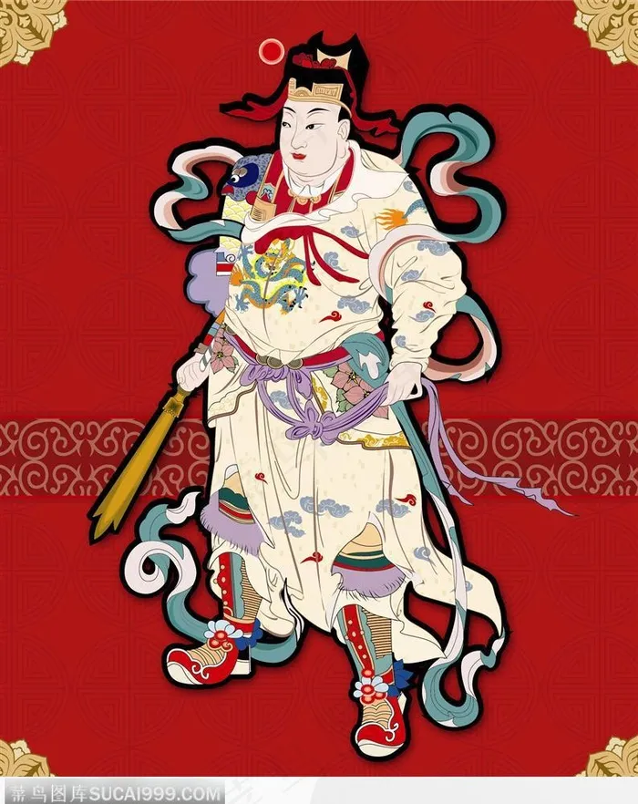 传统文化门神杨戬图片