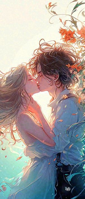 情人节情侣海上拥吻亲吻，爱情唯美落日海景