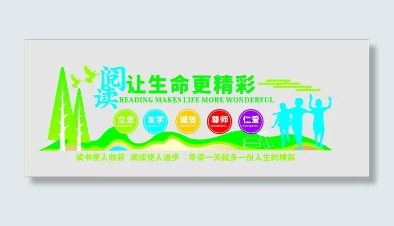小学校园文化墙cdr矢量模版下载