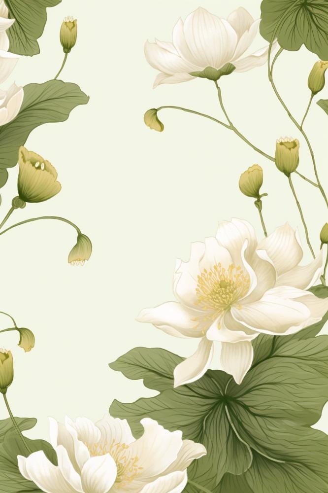 简洁淡雅荷花绿色清新背景