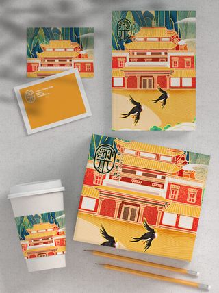 高端文创样机素材产品中国风国潮logo礼盒包装VI智能贴图PSD模板