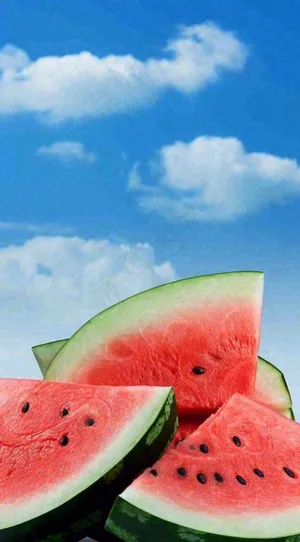夏天大暑小暑切开的西瓜摄影图