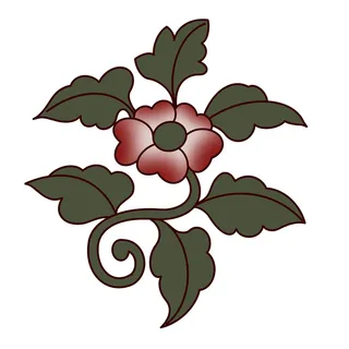 复古中国风国潮敦煌花纹花草插画手绘装饰小元素PSD素材