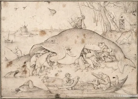 老彼得·布鲁盖尔-大鱼吃小鱼素描