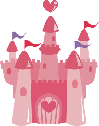 卡通风可爱城堡免扣PNG手绘插画图片 (58)