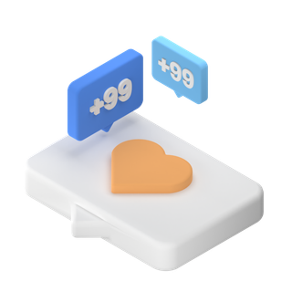 点赞简约3D数据png图标素材