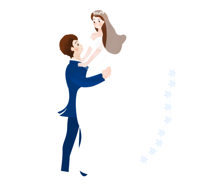 婚纱卡通人物婚礼白纱结婚婚纱摄影手绘