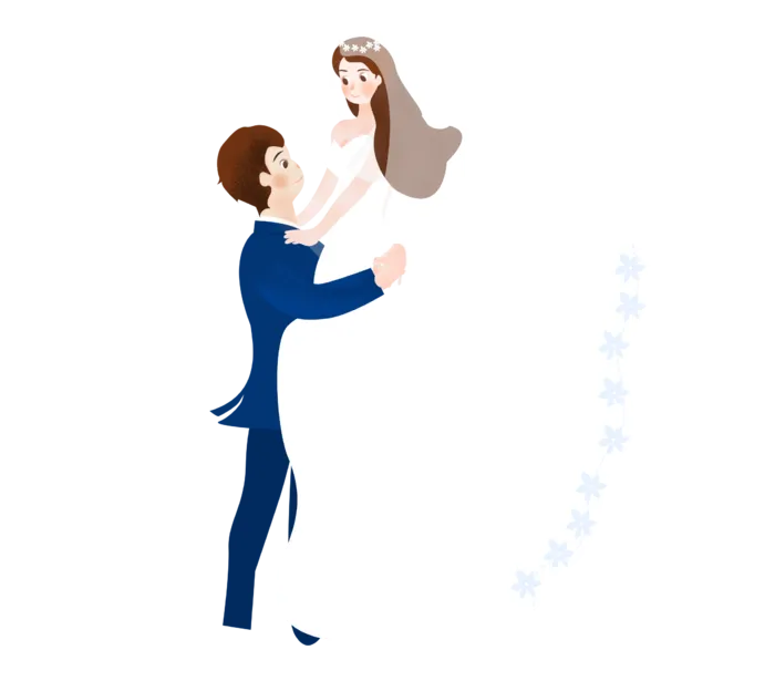 婚纱卡通人物婚礼白纱结婚婚纱摄影手绘