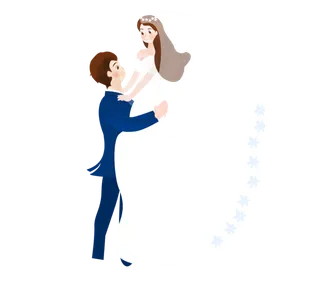 婚纱卡通人物婚礼白纱结婚婚纱摄影手绘