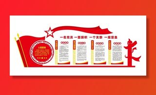 入党誓词党建文化墙展板