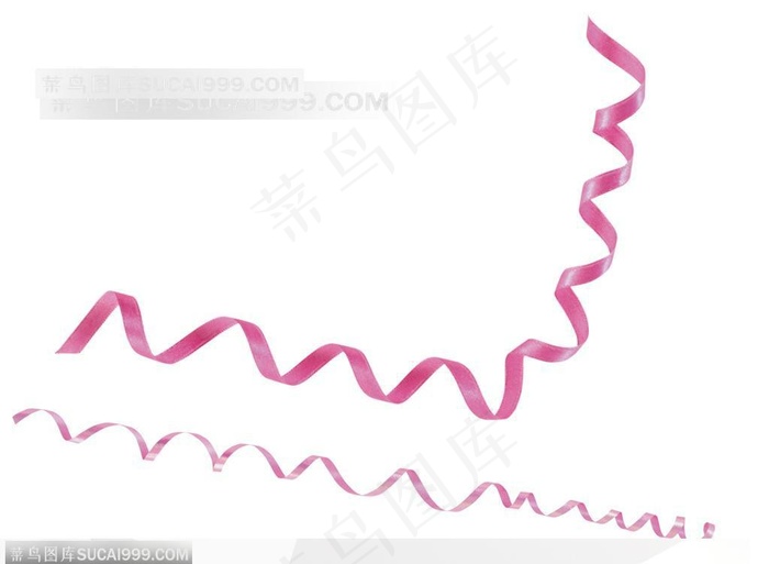 礼品装饰-两条卷曲的丝带