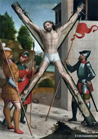 受刑人物士兵油画图片