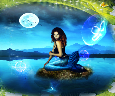 美人鱼合成海报