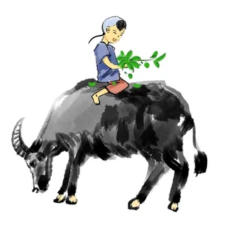 清明清明节卡通牧童