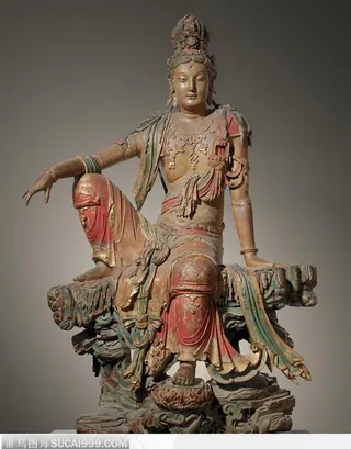 菩萨坐像(木雕)文物馆藏