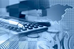 商务金融网络世界地图和计算器