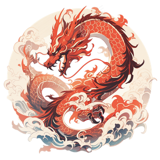 2024年手绘龙腾图案