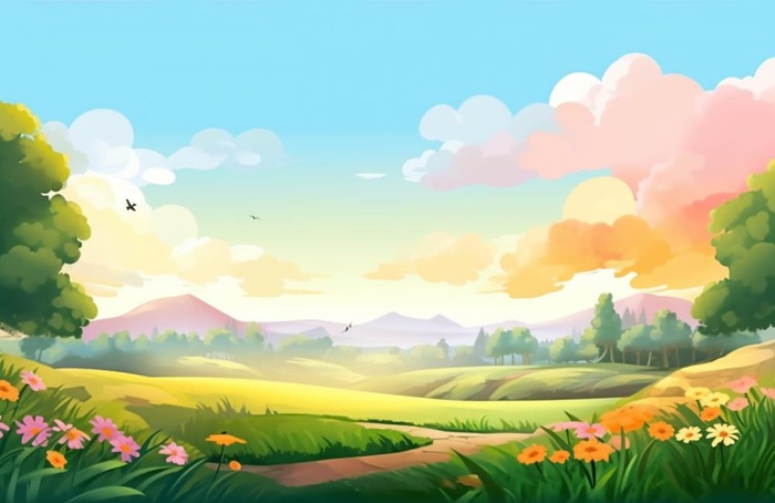 绿色清新户外草地背景(1344x872)