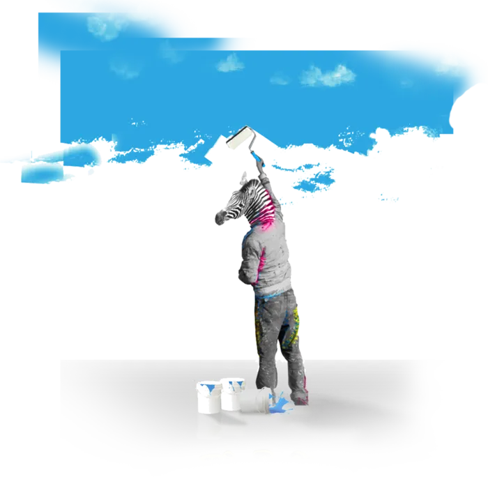 小孩描绘蓝天