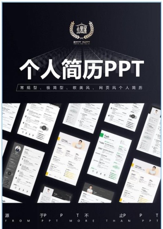 6套精美实用竖版个人简历ppt模板打包下载预览图