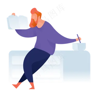 休息人物免抠图