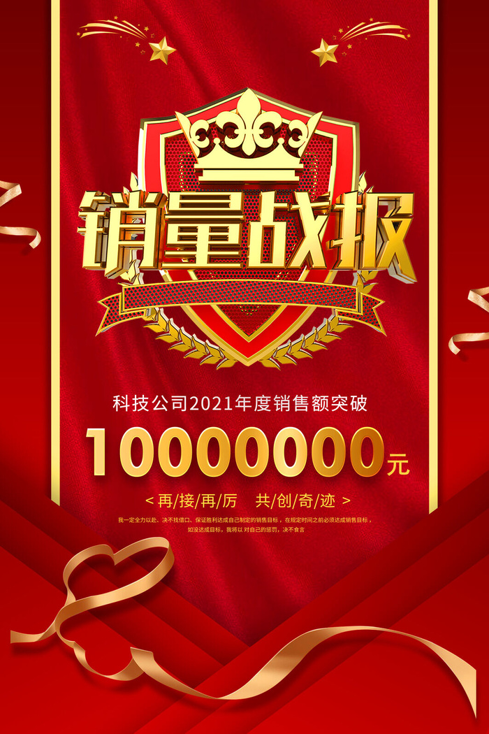 2022企业公司销售业绩年终大捷军令喜报PSD设计素材模板