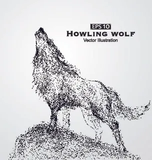 矢量科技动感粒子元素EPS运动人物动物点状创意矢量科幻设计素材