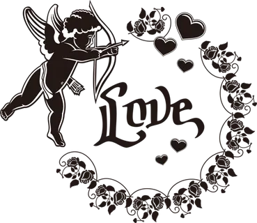 丘比特剪影情人节