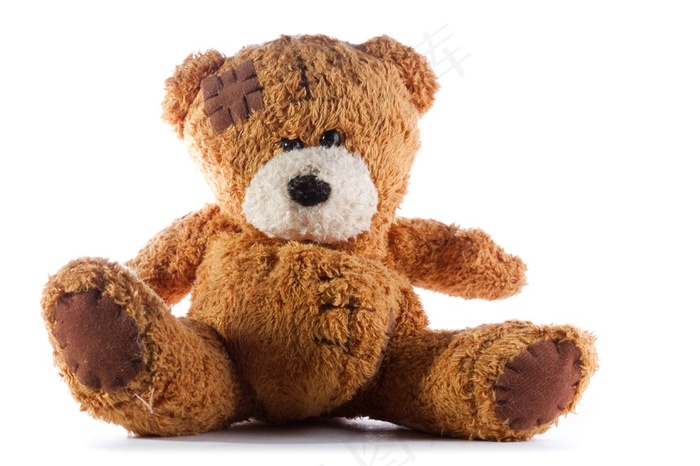 头上有疤的玩具娃娃熊