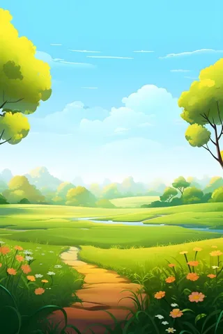 绿色清新户外草地背景