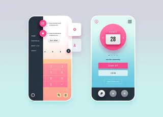 UI多页面包装展示手机APP交互界面样机长图概念PSD设计模板