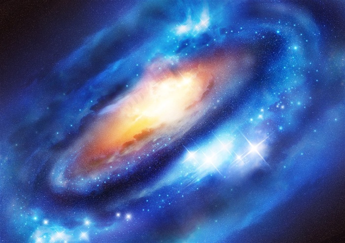 旋转蓝色星空宇宙