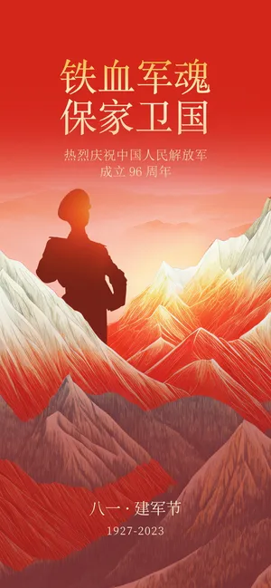 八一建军节建军96周年纪念海报 建军节