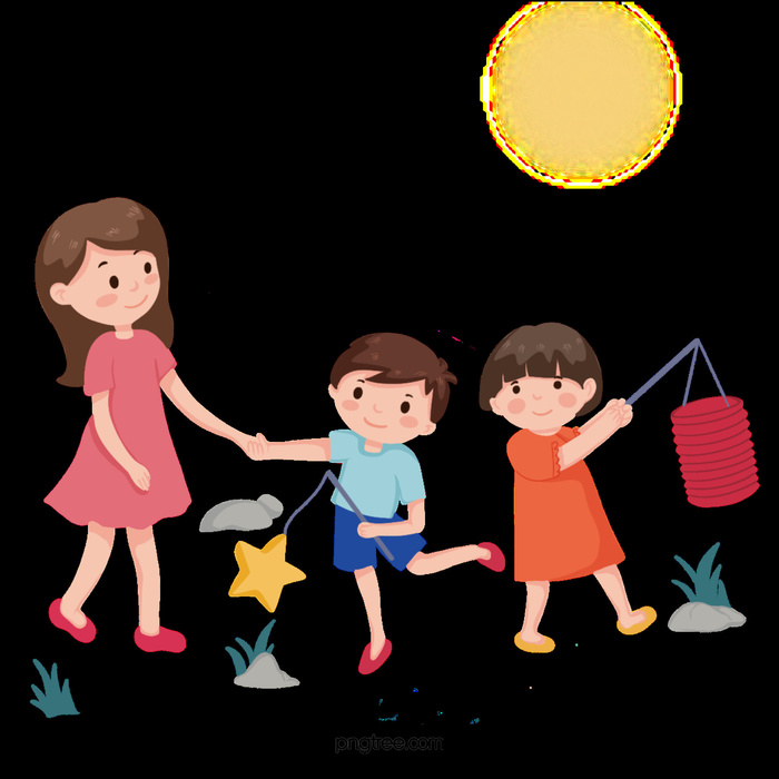 中秋节儿童月亮素材