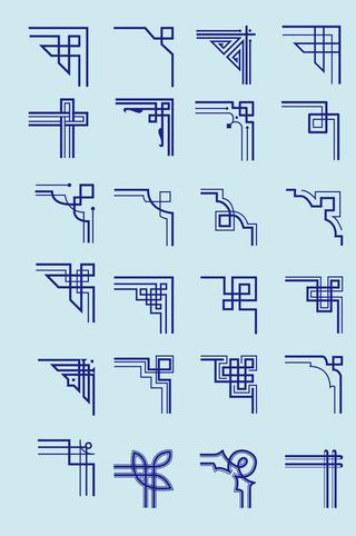 AI矢量中式对角花