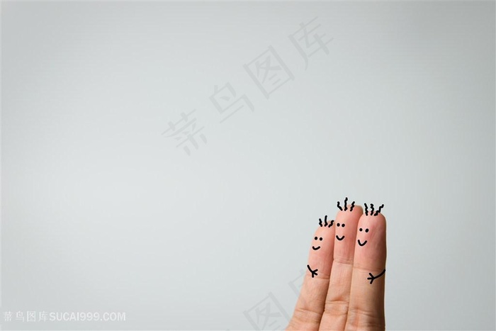 画满卡通画手指高清图