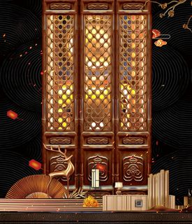 房地产中式海报高端大气国风PSD模板