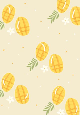 创意简约五彩缤纷水果芒果海报插画