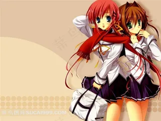 提包的动漫美少女插画素材