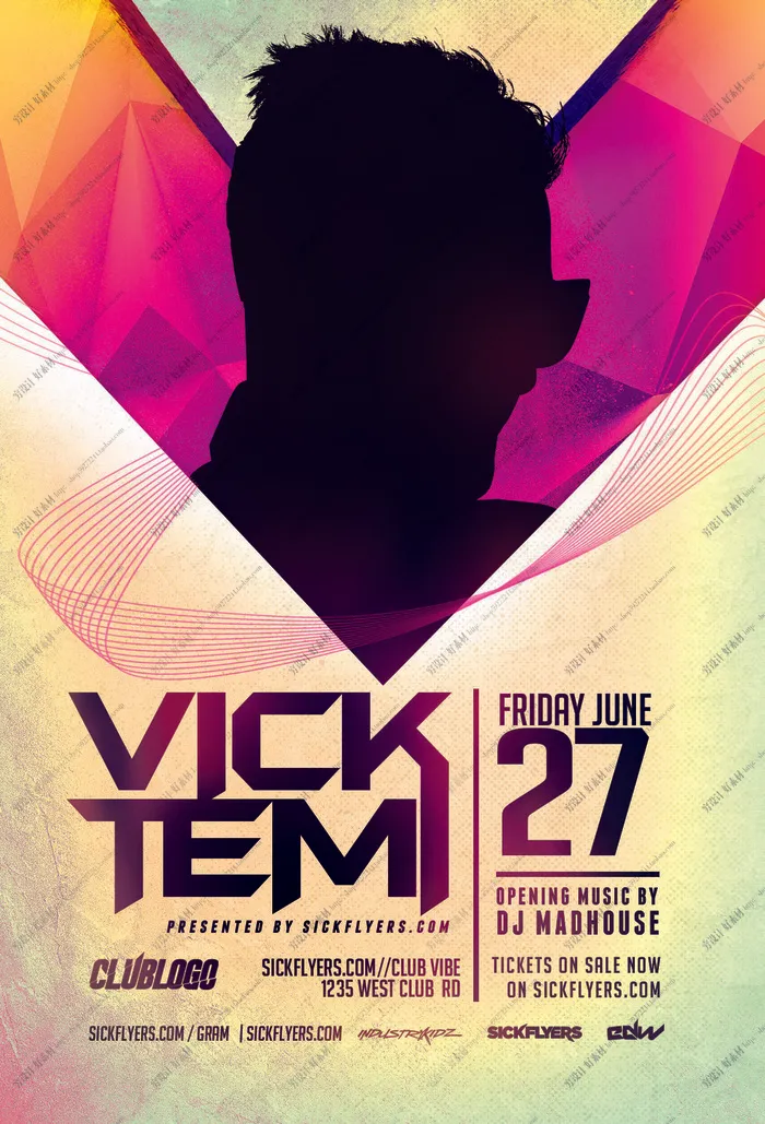 科技感多边形海报模板psd模版下载