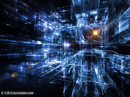 深蓝色立体科技光效背景高清图 深蓝色立体科技光效背景高清图