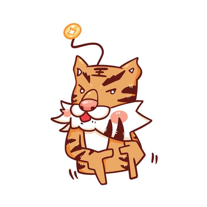 PNG免扣2022虎年新年春节元旦卡通老虎形象图片插画PSD设计素材