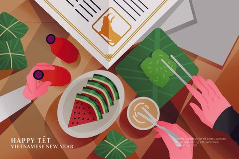 设计越南祝贺新年背景
