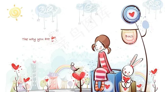 卡通漫画情侣精美桌面壁纸素材