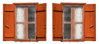 棕色旧木窗图片