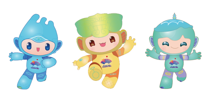 亚运会吉祥物线稿矢量