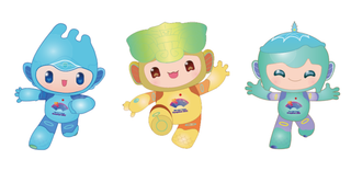 亚运会吉祥物线稿矢量